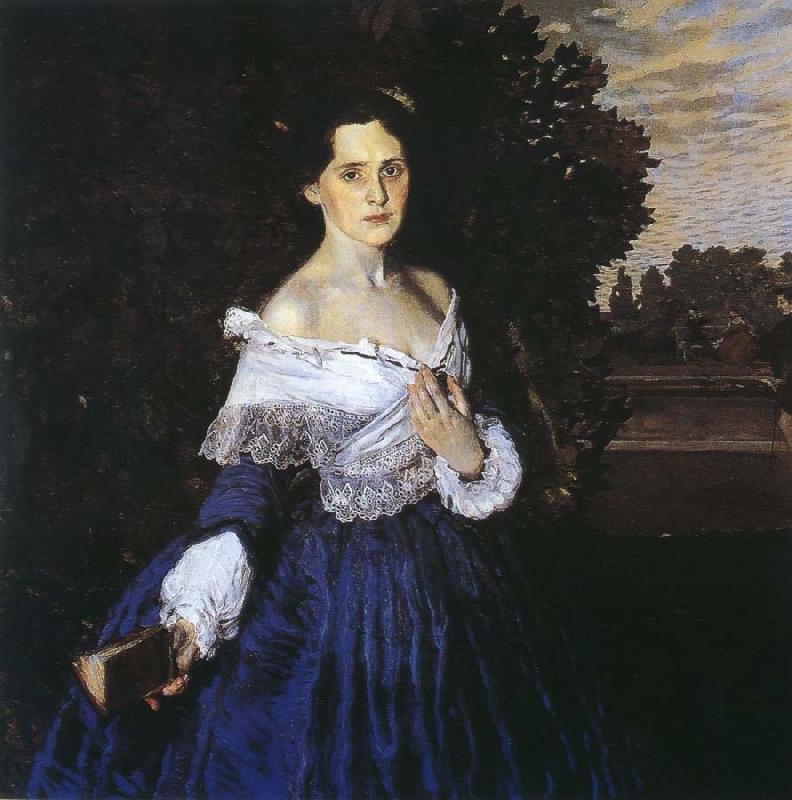 unknow artist Mrs. blue female portrait painter Nova oil painting image